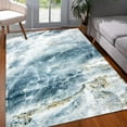 thumbnail image 1 of Ice Blue Marble Pattern Area Rugs, 4x8ft Modern Ocean Blue Art Entryway Rug Short Pile Non-Slip Soft Washable Indoor Thin Floor Carpet for Living Room Bedroom, 1 of 6