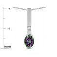 thumbnail image 3 of Star K � Oval 8x6mm Rainbow Mystic Topaz Bar Pendant Necklace, 3 of 9