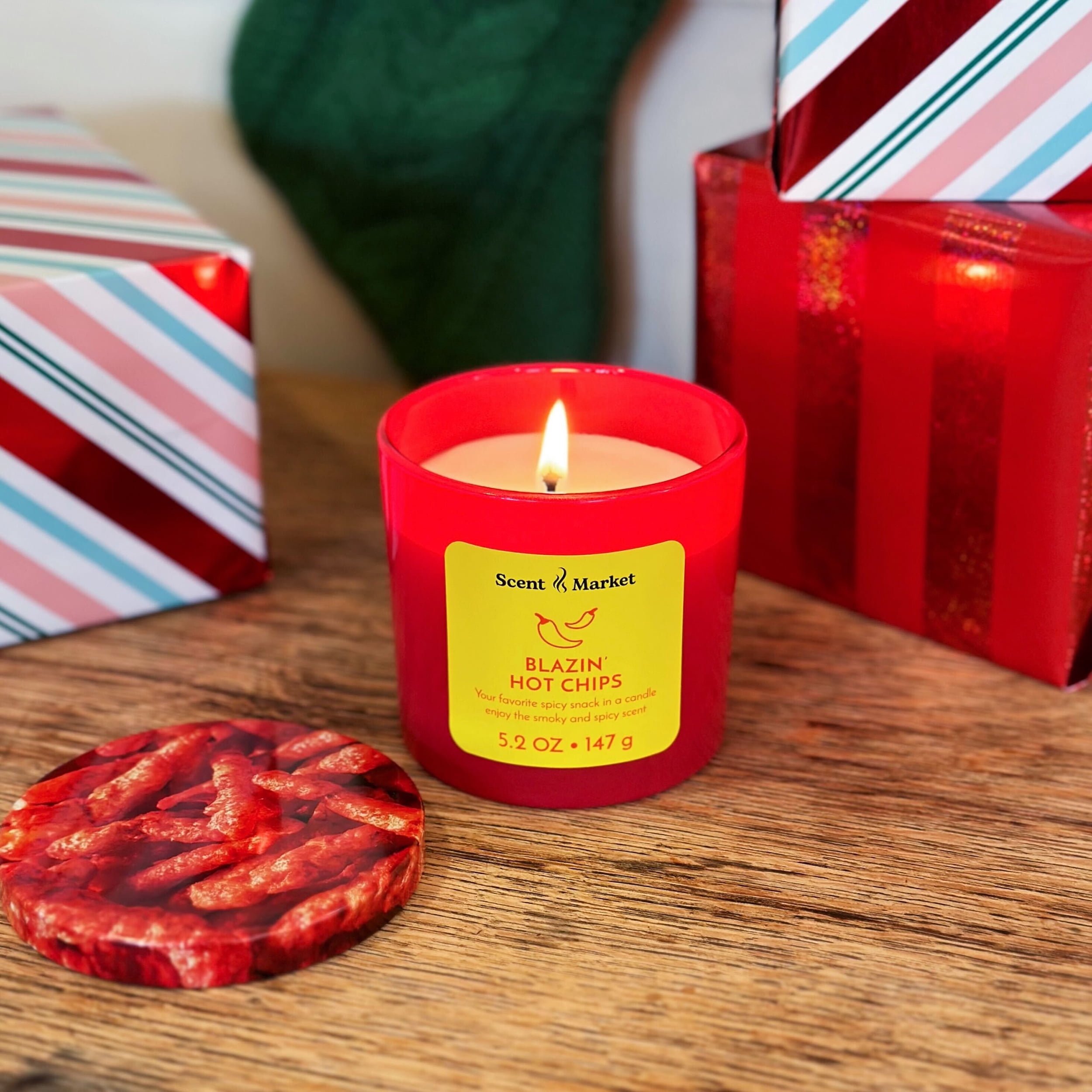 (2 pack) Scent Market Blazin' Hot Chips Scented Jar Candle 5.2oz