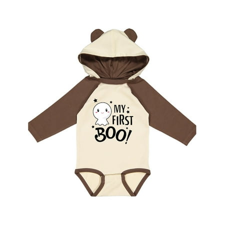 

Inktastic My 1st Boo with Cute Ghost Gift Baby Boy or Baby Girl Long Sleeve Bodysuit