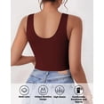 thumbnail image 2 of Top corto AURUZA sin mangas con cuello en U, básico, burdeos, talla M, 2 of 6