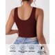 thumbnail image 2 of Top corto AURUZA sin mangas con cuello en U, básico, burdeos, talla M, 2 of 6