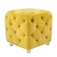 thumbnail image 3 of Yellow Velvet Ottoman with Concealed Storage - Ideal for Living Room, Foot Rest or Side Table, 3 of 6