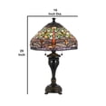 thumbnail image 5 of Table Lamp with Metal Body and Dragonfly Design Shade Multicolor, 5 of 5