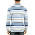 thumbnail image 4 of Tawop Men's & Big Men's Striped Polo Shirts Printed Buttons Long Sleeve Lapel Shirt L, 4 of 7