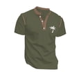 thumbnail image 5 of Henley Shirts for Men Summer Short Sleeve Casual Coconut Tree Graphic T Shirts Beach Vacation Outfits, 5 of 5