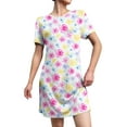 thumbnail image 2 of FOLUNSI Women's Plus Size Nightgown Sleepwear Short Sleeves Round neck Shirt Casual Print Nightshirt S-3X, 2 of 5
