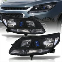 AJP Distributors Black Housing Clear Reflector Signal Headlights Driving Projector Headlamps Assembly Pair Compatible/Replacement For Chevy Malibu LT LTZ Eco Limited 2013 2014 2015 2016 13 14 15 16