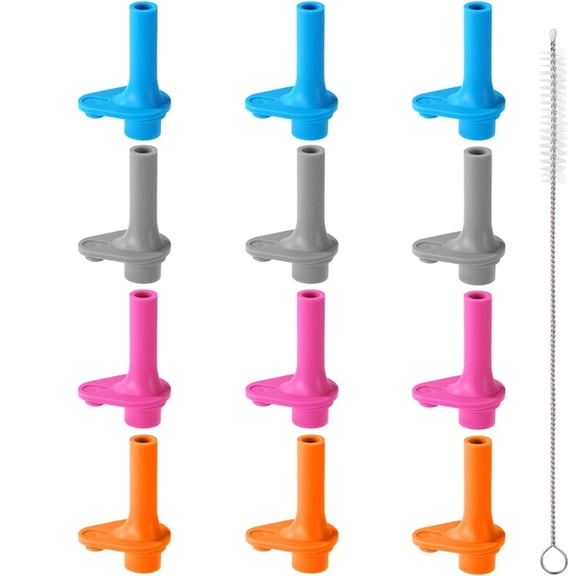 12pcs Bite Valve for Zak, Silicone Mouthpiece with Cleaning Brush Leak-Proof Straw Cup Lid Accessories Parts 15oz