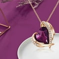 thumbnail image 4 of Purple & Rose Gold Angel Heart Necklace, 4 of 4