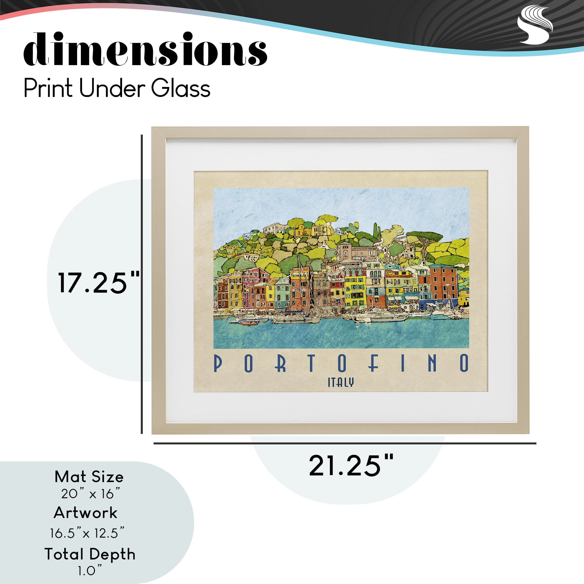 Stupell Industries Portofino Architecture Poster Birch Framed Print Under Glass, design by Ynon Mabat