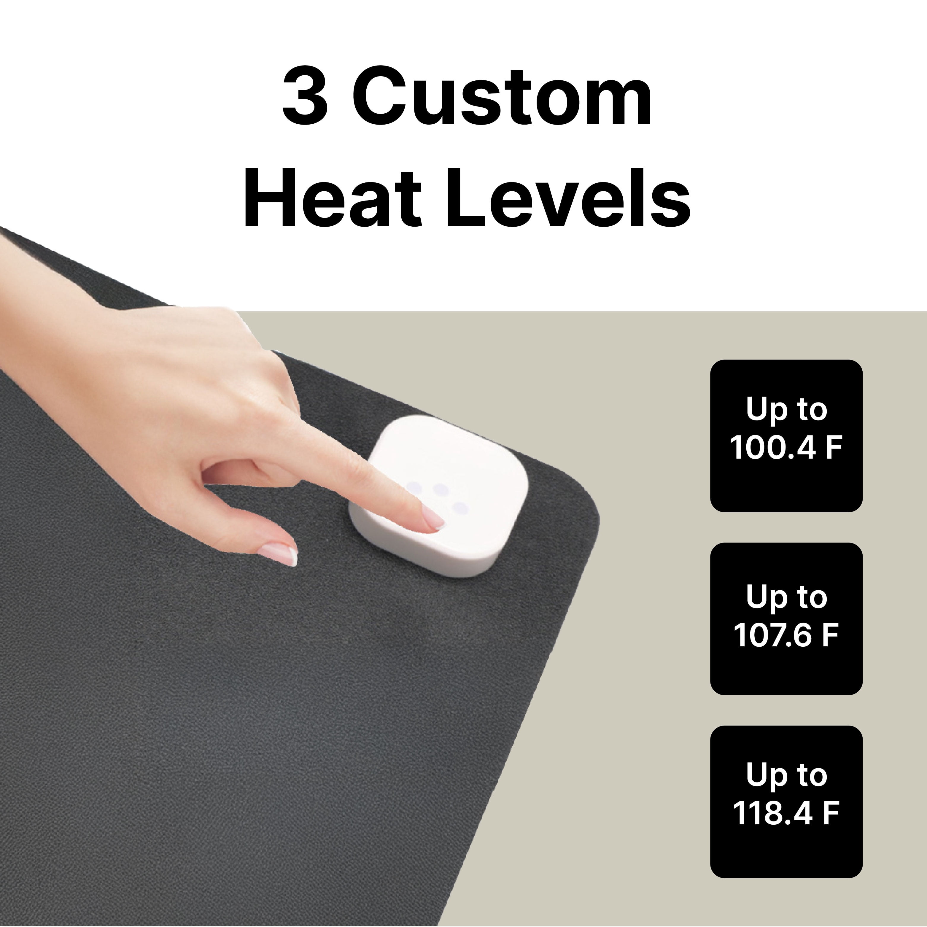 Heated Mouse Pad, Oversized Large Mouse Pad with Warmers for Office, Gamers, Content Creators, and Vloggers, Fast Heating in 15 Seconds, 3 Heat Levels, Black, Spill-Proof