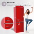 thumbnail image 6 of Pemberly Row 10.7 cu. ft. Bottom Mount Retro Refrigerator in Red, 6 of 12