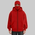 thumbnail image 5 of LiJinLong Balaclava Hoodie Zippe, Double Hooded Zip Jacket, Built-In Face Mask, Full Zip Hooded Sweatshirt, Unisex S-XXL, 5 of 6