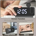 thumbnail image 5 of Projection Alarm Clock, Digital Alarm Clock with 180Rotatable Projector and Clear LED Large Display, USB Charger, 12/24H Time Date Temp Display, Adjustable Brightness Digital Clock for Bedroom, Black, 5 of 7
