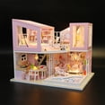 thumbnail image 3 of Casa DIY Casa de muñecas en miniatura Casa de muñecas de madera para bricolaje con muebles y LED Casa tipo loft rosa claro Juguete para niños Regalos creativos para niños mayores de 14 años Amigos Fam TOMSHOO Casa DIY, 3 of 7