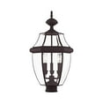 thumbnail image 2 of Livex Lighting 2354-07 Monterey 3 Light Outdoor Post Head with Clear Beveled Glass, Bronze, 2 of 4