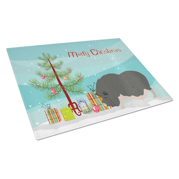 Caroline's Treasures Vietnamese Pot-Bellied Pig Christmas Glass Cutting Board Large