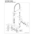 thumbnail image 4 of Gourmetier GSY8898AKL Kaiser Single-Handle Deck-Mount Pre-Rinse Kitchen Faucet, Brushed Nickel/Black Stainless Steel, 4 of 6