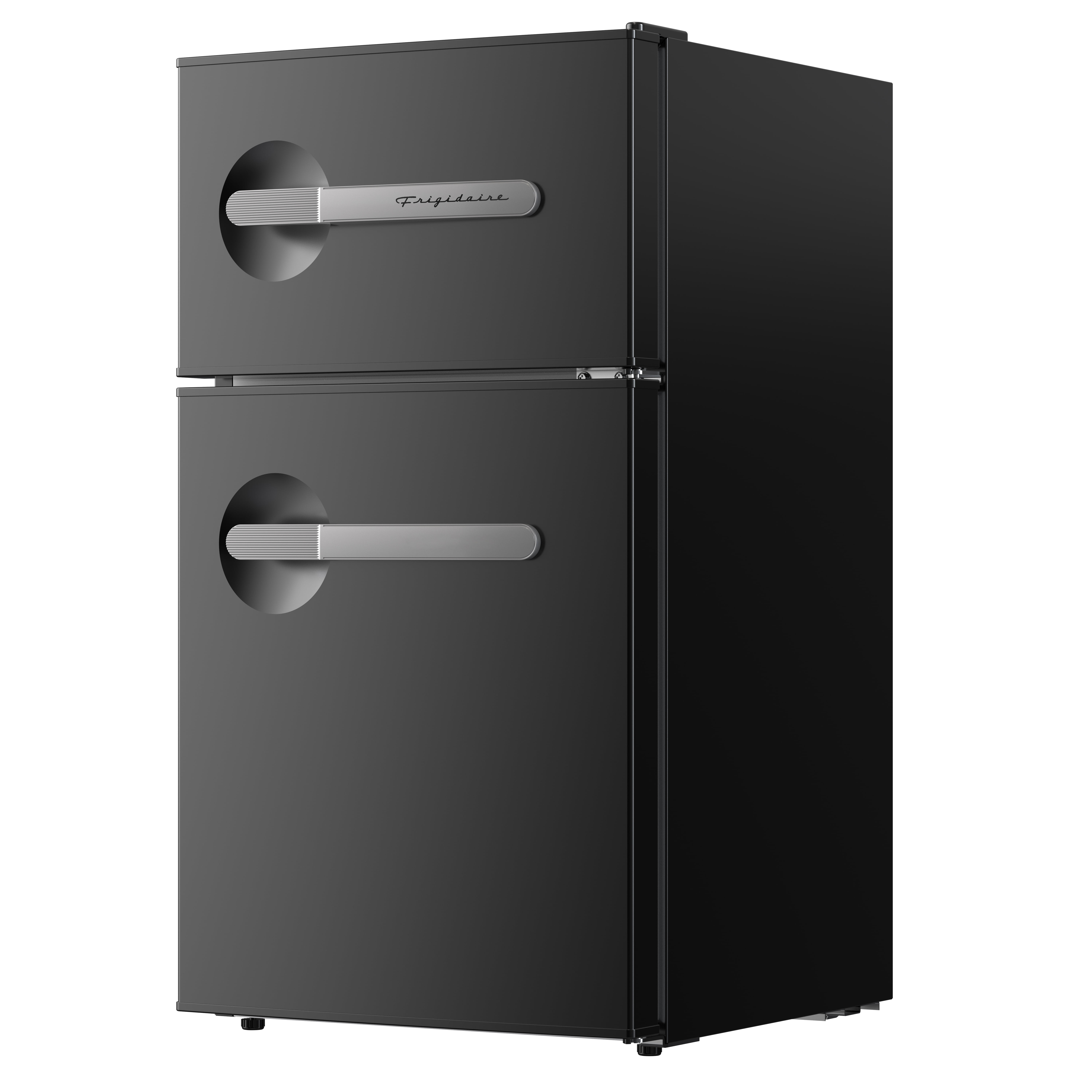 Frigidaire 3.1 Cu. ft. Compact Refrigerator with Freezer Compartment, 2-Door Retro Fridge with Built-in Side Bottle Opener, Black