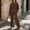 brown, variant on Plus Size Women's Casual Sets Fall 2 Piece Outfit Long Sleeve Round Neck Top and Wide Leg Pants with Pockets Lounge Set