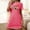 Hot Pink, variant on Abomasnow Womens Halloween Nightgown Casual Summer Fall Crewneck Short Sleeve T Shirt Deess Soft Loose Print Tunic Shirt Pajamas Sleepwear on Clearance