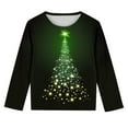 thumbnail image 7 of Boys Girls Christmas Top Kids' Christmas Tree Printed T-shirt Long Sleeve Crew Neck Pullover Festive Holiday Shirt, 7 of 7