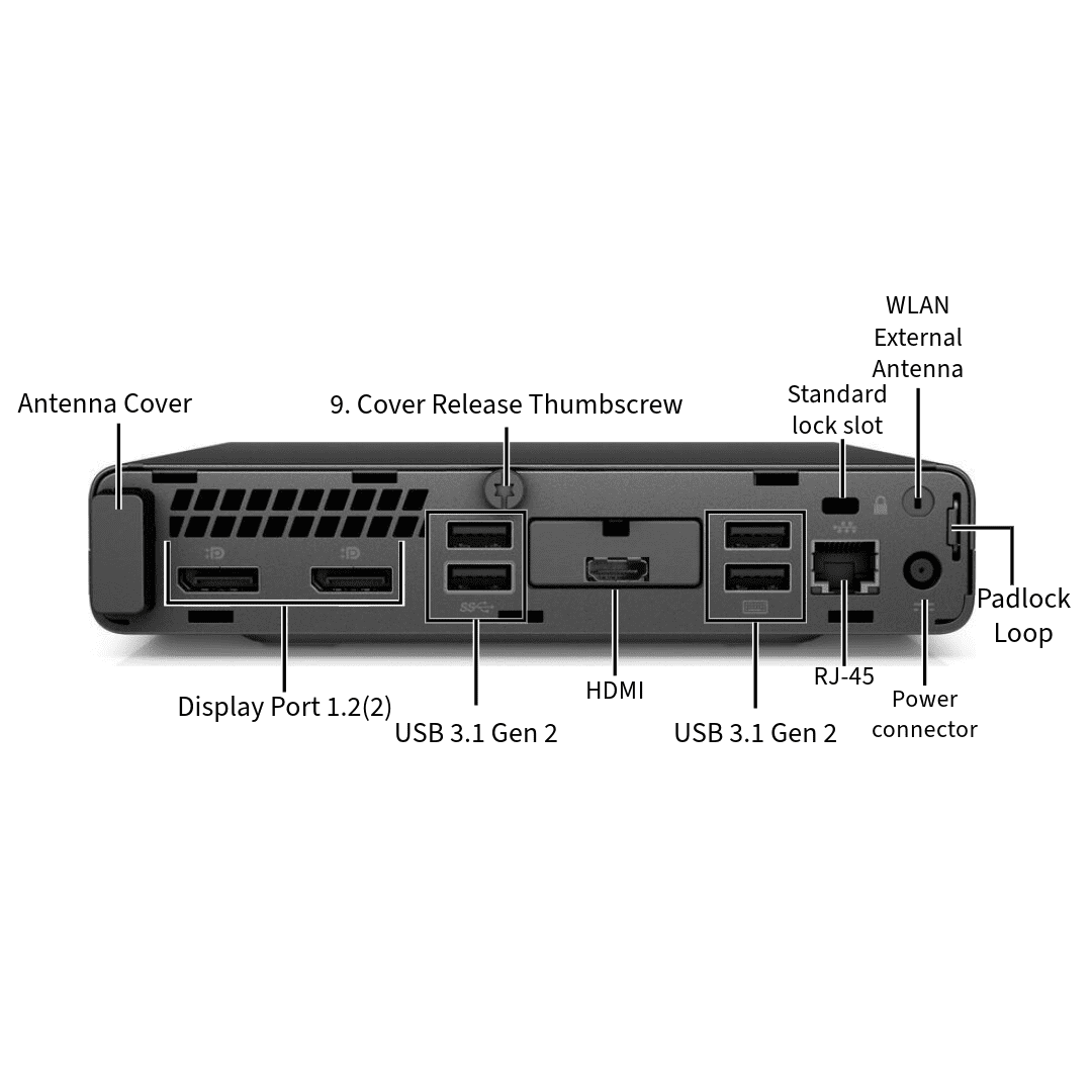 Restored HP EliteDesk 800 G5 Mini Pc Intel 9th Gen i5-9500T, Crucial 32GB DDR4 RAM, 2TB NVMe M.2, Windows 11 Pro, Internal WiFi 6 AX210, Cherry Keyboard & Mouse (Refurbished)
