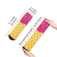 thumbnail image 5 of Bingfone Red Ice Cream Design Patterned Men'S Women'S Casual Cotton Socks, 5 of 9