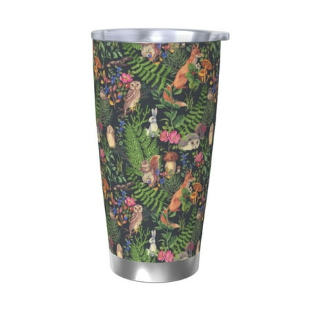 

Junzan Forest Animals And Plants for 20oz Stainless Steel Insulated Car Cup with Spillproof Lid - Insulated Coffee Mug Thermal Cup-Without Straw