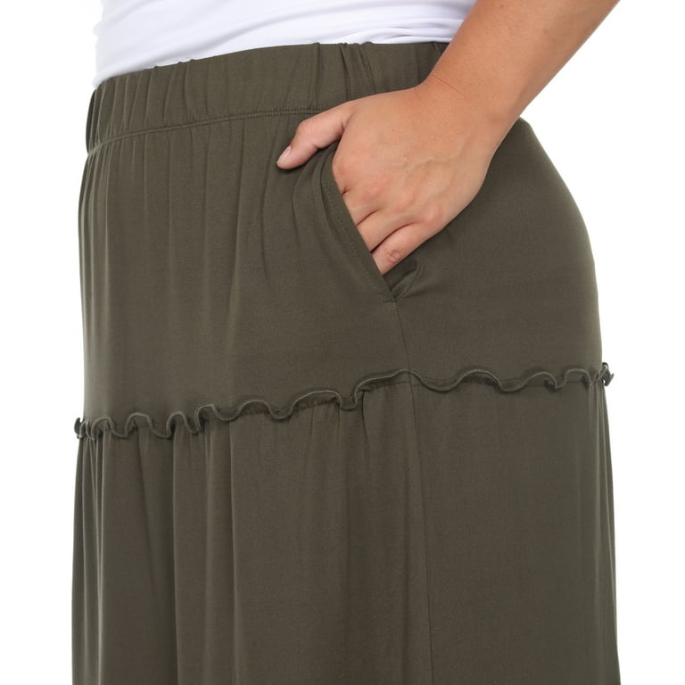 White Mark Women's Plus Size Soft Tiered Maxi Skirt White Mark Women's Plus Size Soft Tiered Maxi Skirt