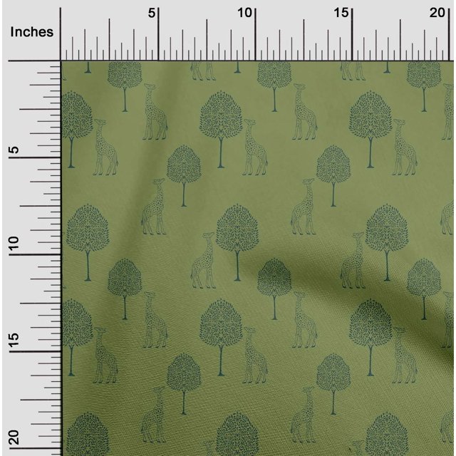 oneOone Coton Flex Tissu Arbre & Girafe Bloc Tissu Imprimé 1 Yard 40 Inch Wide