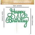 thumbnail image 3 of Decoración de tarta EONNCNT para fiesta de feliz cumpleaños con purpurina verde, 3 of 6