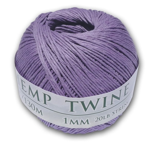 Hemptopia 1 mm, 430 Pies, Hilo de Cáñamo Morado para Manualidades, 1 Pieza