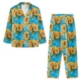 thumbnail image 4 of SCRAWLGOD Sunflower Button Up Pajamas for Women Long Sleeve Pj Woman Pjs with Pockets V Neck Sleepwear Sets for Women Elastic Two Piece Lounge Size 3XL, 4 of 7