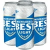 Milwaukee's Best Light Lager Beer, 4 Pack, 16 fl oz Cans, 4.1% ABV