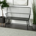 thumbnail image 3 of DecMode Black Traditional Outdoor, Entryway, Hallway, Bench with Metal Rod Backing and Armrests. 48"W x 19"L x 38"H, 3 of 14