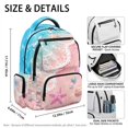 thumbnail image 4 of Xixirimido Beach Starfish Shell Pink Print Kids School Backpack for Girls, 17" Large Capacity Bookbag, Multi Pockets School Bag for Preschool Elementary Middle High School, 4 of 8