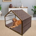 thumbnail image 2 of Abstract Pet House, Trippy Style Modern Mixed Fractal Funky Forms Unusual Artisan Concept Art Graphic, Outdoor & Indoor Portable Dog Kennel with Pillow and Cover, 5 Sizes, Multicolor, by Ambesonne, 2 of 4