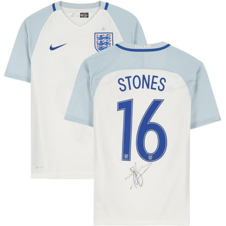John Stones England National Team Autographed 2016-2017 Home Jersey - ICONS - Fanatics Authentic Certified
