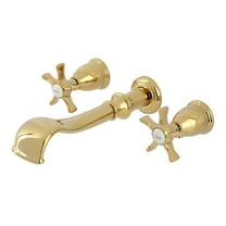 Kingston Brass KS5022NX Hamilton Two-Handle Wall Mount Roman Tub Faucet, Polished Brass