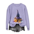thumbnail image 3 of Women's Magic Potion Witch Hat Sweatshirts Halloween Graphic Pullover Tops Casual Crewneck Long Sleeve Shirts Comfy Fall Clothes Novelty Holiday Apparel, 3 of 6