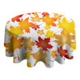 thumbnail image 4 of Red Maple Happy Fall Round Table Cloth,Wrinkle Free Table Cover with Polyester,Waterproof Reusable Tablecloths for Kitchen Picnic Party (Round,60x60inch), 4 of 6