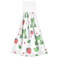 thumbnail image 7 of Haosy 2 Pack Kitchen Wash Cloths with Hanging Loops Absorbent Absorbent Quick Drying Hand Towels, Frog Strawberries Heart Leaf, 7 of 7