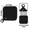 thumbnail image 3 of KLEX 4pcs Set, Heat Resistant Durable Cotton Potholders for Kitchen, Black, 6.7 inches, 3 of 3