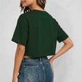 thumbnail image 3 of Women T Shirt Ladies Crew Neck Short Sleeve Solid Crop Tee Loose Fit Casual Sporty Summer Top, 3 of 6