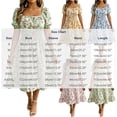 thumbnail image 3 of VBVC Women's Smocked Square Neck Floral Midi Dress , Ladies' Short Puff Sleeve A-Line Dress , Summer Ruffle Hem Swing Dress For Women, S-5XL, 3 of 6