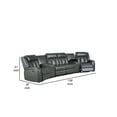 thumbnail image 5 of Max 5 Piece Modern Manual Recliner Sectional Set Gray Vegan Faux Leather - Saltoro Sherpi, 5 of 5