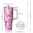 thumbnail image 2 of Pink Breast Cancer Tumbler with Handle and Lid,40oz Double Wall Vacuum Insulated Tumbler,Cups Gift for Women and Men, 2 of 7