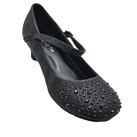 Lucky Top Apple5K Kids Sparkling Mary Jane Rhinestone Glitter Dress Pumps 3